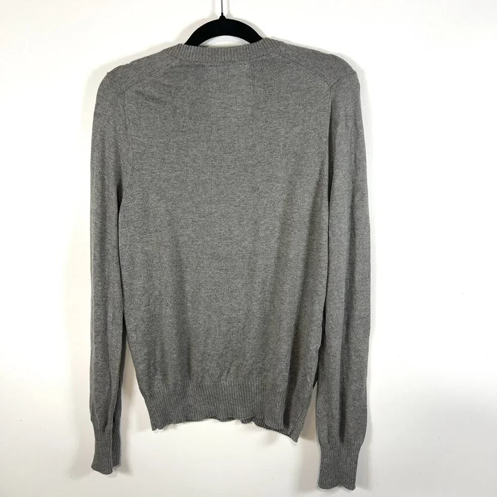 Abercrombie & Fitch Mens Gray Sweater Muscle V Neck Size‎ M Wool Blend Preppy
